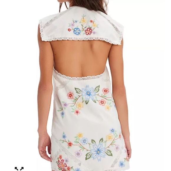 Free People- Women's Willow Embroidered Cotton Mini Dress - Picture 2 of 6